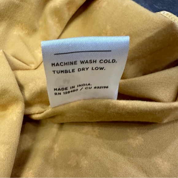 NWT Pact Mustard Yellow Organic Cotton Floral Print Handkerchief Dress - Picture 7 of 7